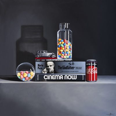 SMALL-©Tribute-to-Cinema-Now-The-Godfather22-Oil-on-linen-canvas-100x100X35cm-